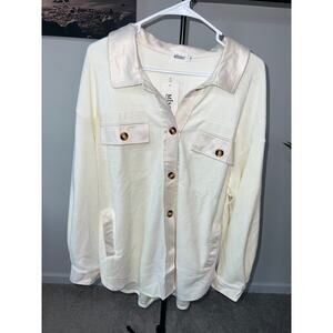 White button down MissKY Women's Top sz XL